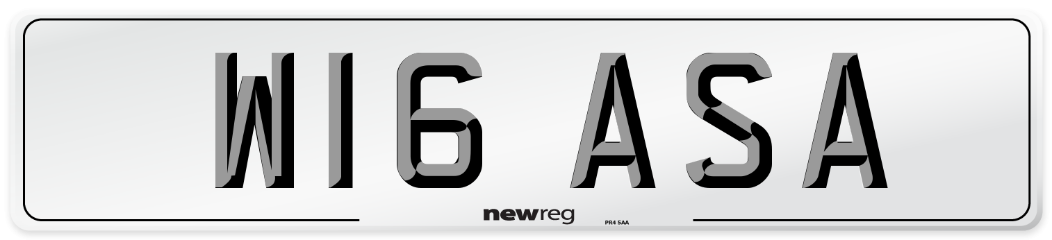 W16 ASA Number Plate from New Reg